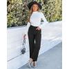 imageGRAPENT Corduroy Pants Women High Waisted Wide Leg Trendy Patch Pocket Fall Winter Dressy Casual Elastic Waist TrousersBlack