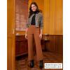 imageGRAPENT Corduroy Pants Women High Waisted Wide Leg Trendy Patch Pocket Fall Winter Dressy Casual Elastic Waist TrousersBurnt Orange