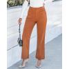 imageGRAPENT Corduroy Pants Women High Waisted Wide Leg Trendy Patch Pocket Fall Winter Dressy Casual Elastic Waist TrousersBurnt Orange