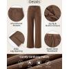 imageGRAPENT Corduroy Pants Women High Waisted Wide Leg Trendy Patch Pocket Fall Winter Dressy Casual Elastic Waist TrousersCocoa Brown
