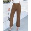 imageGRAPENT Corduroy Pants Women High Waisted Wide Leg Trendy Patch Pocket Fall Winter Dressy Casual Elastic Waist TrousersCocoa Brown