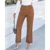 imageGRAPENT Corduroy Pants Women High Waisted Wide Leg Trendy Patch Pocket Fall Winter Dressy Casual Elastic Waist TrousersCoffee Brown