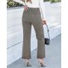 imageGRAPENT Corduroy Pants Women High Waisted Wide Leg Trendy Patch Pocket Fall Winter Dressy Casual Elastic Waist TrousersGray