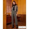 imageGRAPENT Corduroy Pants Women High Waisted Wide Leg Trendy Patch Pocket Fall Winter Dressy Casual Elastic Waist TrousersGray