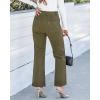 imageGRAPENT Corduroy Pants Women High Waisted Wide Leg Trendy Patch Pocket Fall Winter Dressy Casual Elastic Waist TrousersOlive Green
