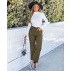 imageGRAPENT Corduroy Pants Women High Waisted Wide Leg Trendy Patch Pocket Fall Winter Dressy Casual Elastic Waist TrousersOlive Green