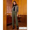imageGRAPENT Corduroy Pants Women High Waisted Wide Leg Trendy Patch Pocket Fall Winter Dressy Casual Elastic Waist TrousersOlive Green