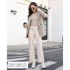 imageGRAPENT Corduroy Pants Women High Waisted Wide Leg Trendy Patch Pocket Fall Winter Dressy Casual Elastic Waist TrousersTurtledove