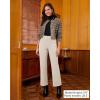 imageGRAPENT Corduroy Pants Women High Waisted Wide Leg Trendy Patch Pocket Fall Winter Dressy Casual Elastic Waist TrousersTurtledove