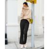 imageGRAPENT Corduroy Pants for Women Flare High Waisted Fall Winter Elastic Waist Stretchy Work Casual Trendy Wide Leg PantsBlack