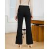 imageGRAPENT Corduroy Pants for Women Flare High Waisted Fall Winter Elastic Waist Stretchy Work Casual Trendy Wide Leg PantsBlack