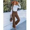imageGRAPENT Corduroy Pants for Women Flare High Waisted Fall Winter Elastic Waist Stretchy Work Casual Trendy Wide Leg PantsCocoa Brown
