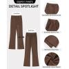 imageGRAPENT Corduroy Pants for Women Flare High Waisted Fall Winter Elastic Waist Stretchy Work Casual Trendy Wide Leg PantsCocoa Brown