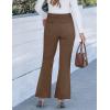 imageGRAPENT Corduroy Pants for Women Flare High Waisted Fall Winter Elastic Waist Stretchy Work Casual Trendy Wide Leg PantsCocoa Brown