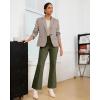imageGRAPENT Corduroy Pants for Women Flare High Waisted Fall Winter Elastic Waist Stretchy Work Casual Trendy Wide Leg PantsOlive Green