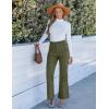 imageGRAPENT Corduroy Pants for Women Flare High Waisted Fall Winter Elastic Waist Stretchy Work Casual Trendy Wide Leg PantsOlive Green