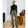 imageGRAPENT Corduroy Pants for Women Flare High Waisted Fall Winter Elastic Waist Stretchy Work Casual Trendy Wide Leg PantsOlive Green