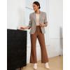 imageGRAPENT Corduroy Pants for Women Flare High Waisted Fall Winter Elastic Waist Stretchy Work Casual Trendy Wide Leg PantsPecan Brown