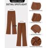 imageGRAPENT Corduroy Pants for Women Flare High Waisted Fall Winter Elastic Waist Stretchy Work Casual Trendy Wide Leg PantsPecan Brown