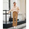imageGRAPENT Corduroy Pants for Women Flare High Waisted Fall Winter Elastic Waist Stretchy Work Casual Trendy Wide Leg PantsTan