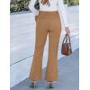 imageGRAPENT Corduroy Pants for Women Flare High Waisted Fall Winter Elastic Waist Stretchy Work Casual Trendy Wide Leg PantsTan