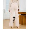 imageGRAPENT Corduroy Pants for Women Flare High Waisted Fall Winter Elastic Waist Stretchy Work Casual Trendy Wide Leg PantsTurtledove