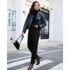 imageGRAPENT Corduroy Pants for Women High Wasited Straight Leg Elastic Waist Stretchy Casual Work Pants Fall Winter TrousersBlack