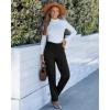 imageGRAPENT Corduroy Pants for Women High Wasited Straight Leg Elastic Waist Stretchy Casual Work Pants Fall Winter TrousersBlack