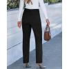 imageGRAPENT Corduroy Pants for Women High Wasited Straight Leg Elastic Waist Stretchy Casual Work Pants Fall Winter TrousersBlack