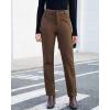 imageGRAPENT Corduroy Pants for Women High Wasited Straight Leg Elastic Waist Stretchy Casual Work Pants Fall Winter TrousersCocoa Brown