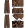imageGRAPENT Corduroy Pants for Women High Wasited Straight Leg Elastic Waist Stretchy Casual Work Pants Fall Winter TrousersCocoa Brown