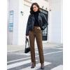 imageGRAPENT Corduroy Pants for Women High Wasited Straight Leg Elastic Waist Stretchy Casual Work Pants Fall Winter TrousersCocoa Brown