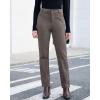 imageGRAPENT Corduroy Pants for Women High Wasited Straight Leg Elastic Waist Stretchy Casual Work Pants Fall Winter TrousersDark Gray