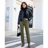 imageGRAPENT Corduroy Pants for Women High Wasited Straight Leg Elastic Waist Stretchy Casual Work Pants Fall Winter TrousersOlive Green