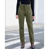 imageGRAPENT Corduroy Pants for Women High Wasited Straight Leg Elastic Waist Stretchy Casual Work Pants Fall Winter TrousersOlive Green