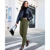 imageGRAPENT Corduroy Pants for Women High Wasited Straight Leg Elastic Waist Stretchy Casual Work Pants Fall Winter TrousersOlive Green