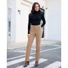 imageGRAPENT Corduroy Pants for Women High Wasited Straight Leg Elastic Waist Stretchy Casual Work Pants Fall Winter TrousersPale Khaki