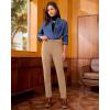 imageGRAPENT Corduroy Pants for Women High Wasited Straight Leg Elastic Waist Stretchy Casual Work Pants Fall Winter TrousersPale Khaki