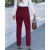 imageGRAPENT Corduroy Pants for Women High Wasited Straight Leg Elastic Waist Stretchy Casual Work Pants Fall Winter TrousersWine Red