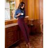 imageGRAPENT Corduroy Pants for Women High Wasited Straight Leg Elastic Waist Stretchy Casual Work Pants Fall Winter TrousersWine Red