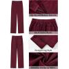 imageGRAPENT Corduroy Pants for Women High Wasited Straight Leg Elastic Waist Stretchy Casual Work Pants Fall Winter TrousersWine Red