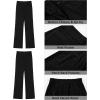 imageGRAPENT Corduroy Wide Leg Pants Woman High Waisted Trendy Fall Work Casual Elastic Waist Duo Button Welt Pocket TrousersBlack