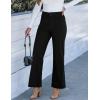 imageGRAPENT Corduroy Wide Leg Pants Woman High Waisted Trendy Fall Work Casual Elastic Waist Duo Button Welt Pocket TrousersBlack