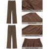 imageGRAPENT Corduroy Wide Leg Pants Woman High Waisted Trendy Fall Work Casual Elastic Waist Duo Button Welt Pocket TrousersCocoa Brown