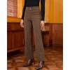 imageGRAPENT Corduroy Wide Leg Pants Woman High Waisted Trendy Fall Work Casual Elastic Waist Duo Button Welt Pocket TrousersCocoa Brown