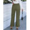 imageGRAPENT Corduroy Wide Leg Pants Woman High Waisted Trendy Fall Work Casual Elastic Waist Duo Button Welt Pocket TrousersOlive Green