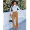 imageGRAPENT Corduroy Wide Leg Pants Woman High Waisted Trendy Fall Work Casual Elastic Waist Duo Button Welt Pocket TrousersTan