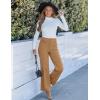 imageGRAPENT Corduroy Wide Leg Pants Woman High Waisted Trendy Fall Work Casual Elastic Waist Duo Button Welt Pocket TrousersTan