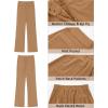 imageGRAPENT Corduroy Wide Leg Pants Woman High Waisted Trendy Fall Work Casual Elastic Waist Duo Button Welt Pocket TrousersTan