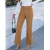 imageGRAPENT Corduroy Wide Leg Pants Woman High Waisted Trendy Fall Work Casual Elastic Waist Duo Button Welt Pocket TrousersTan